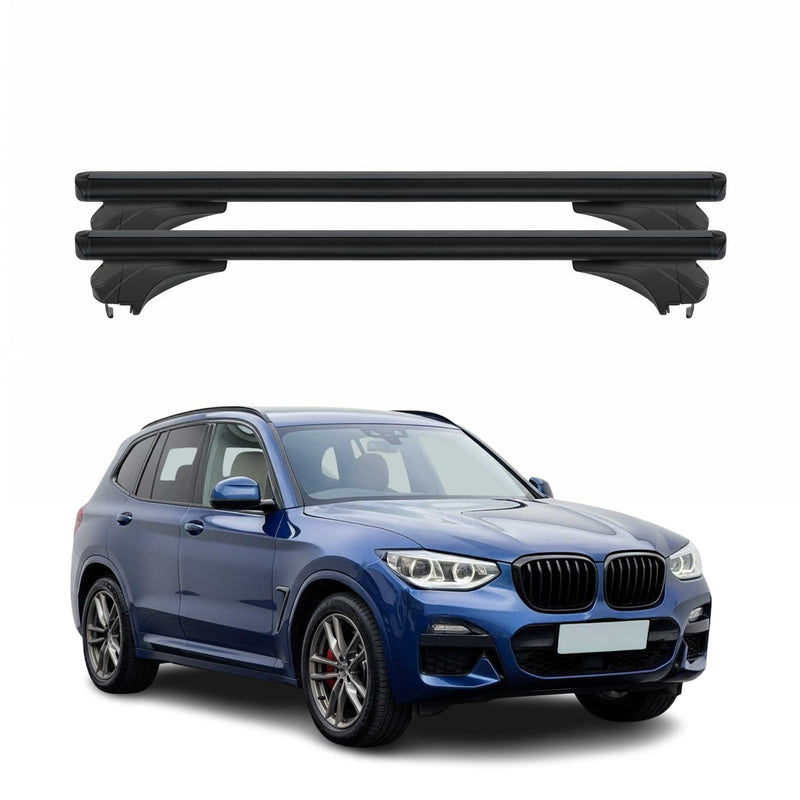 Menabo Dachträger Grundtäger für BMW X3 G01 2017-2024 Aluminium Schwarz 2 tlg