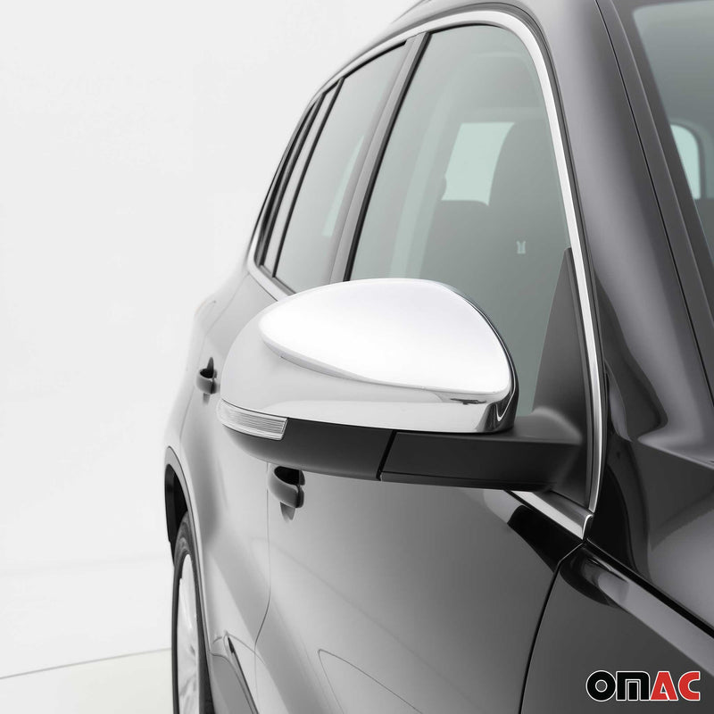 Spiegelkappen Spiegelabdeckung für Seat Alhambra 2010-2021 Edelstahl Silber 2tlg