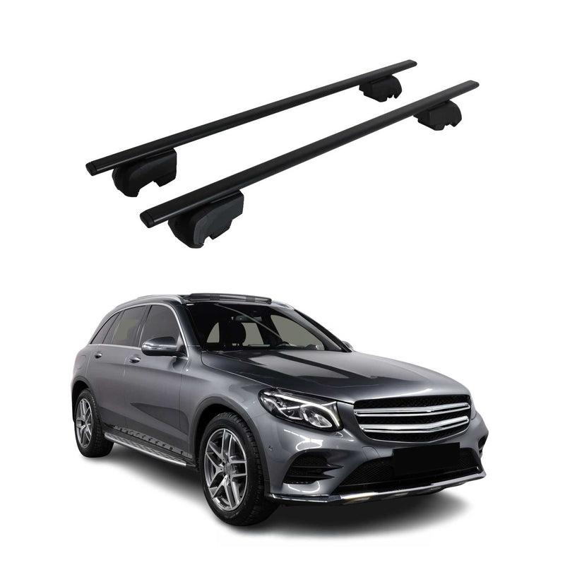 Dachträger Grundtäger für Mercedes GLC X253 2015-2022 75kg Metall Schwarz 2 tlg