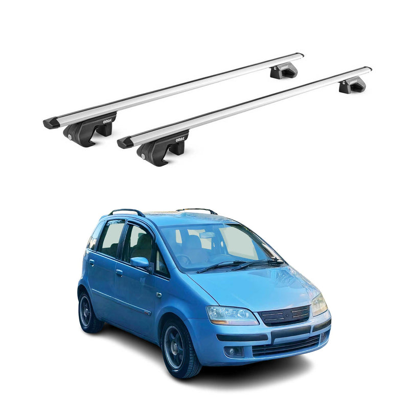Dachträger Grundtäger für Fiat Idea 2003-2012 90kg Aluminium Silber 2 tlg ABE