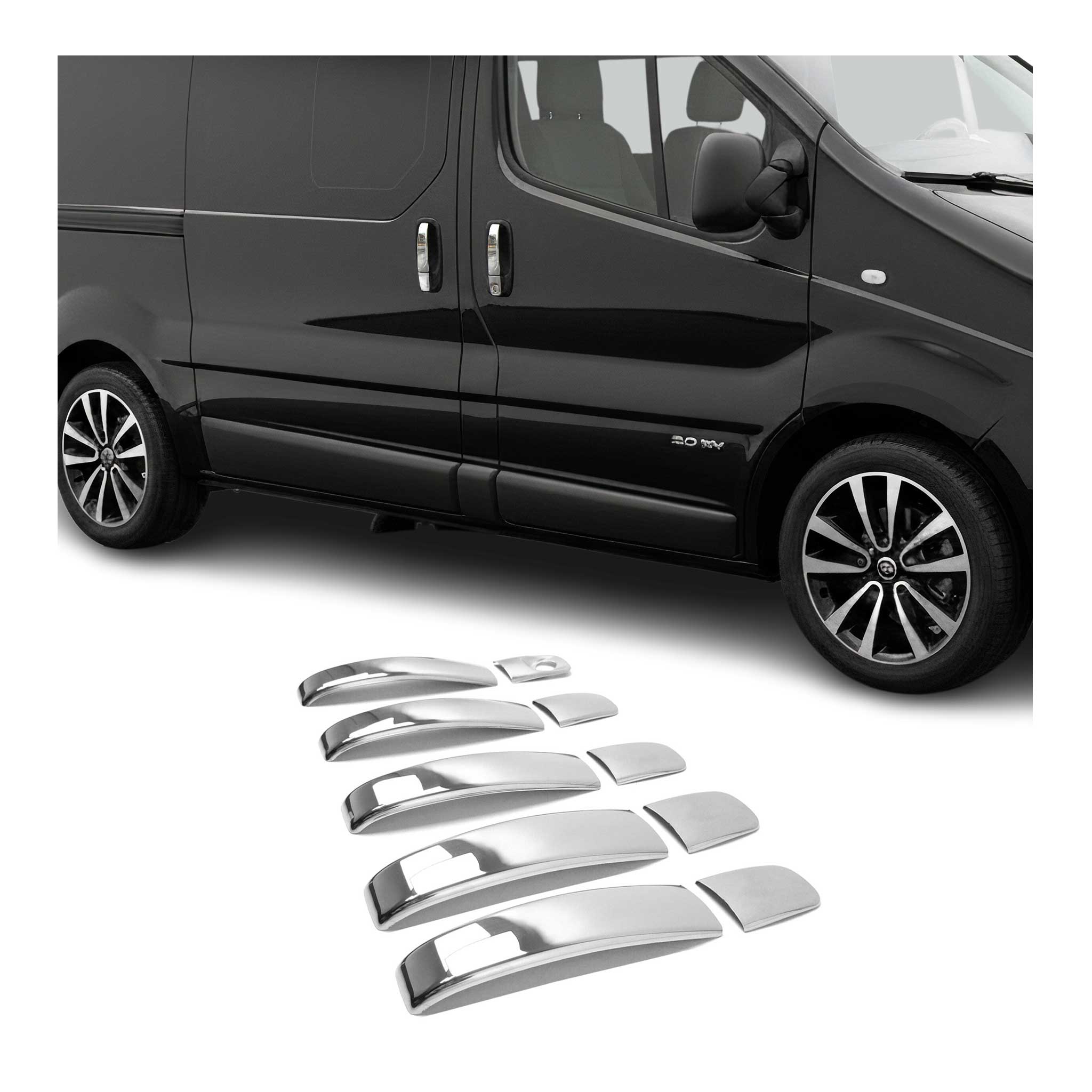 Türgriff Blende Türgriffkappen für Opel Vivaro A 2001-2014 5-Tür Edelstahl 10x