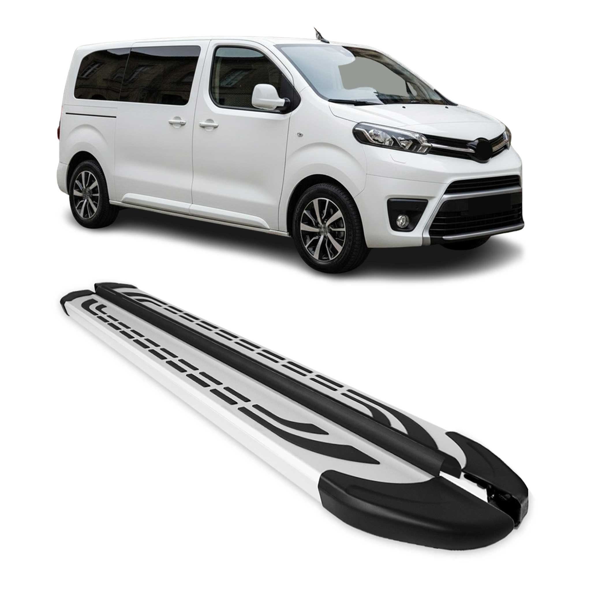 Trittbretter Schweller Seitenbretter für Toyota Proace 2016-2026 Kurzer RS Alu