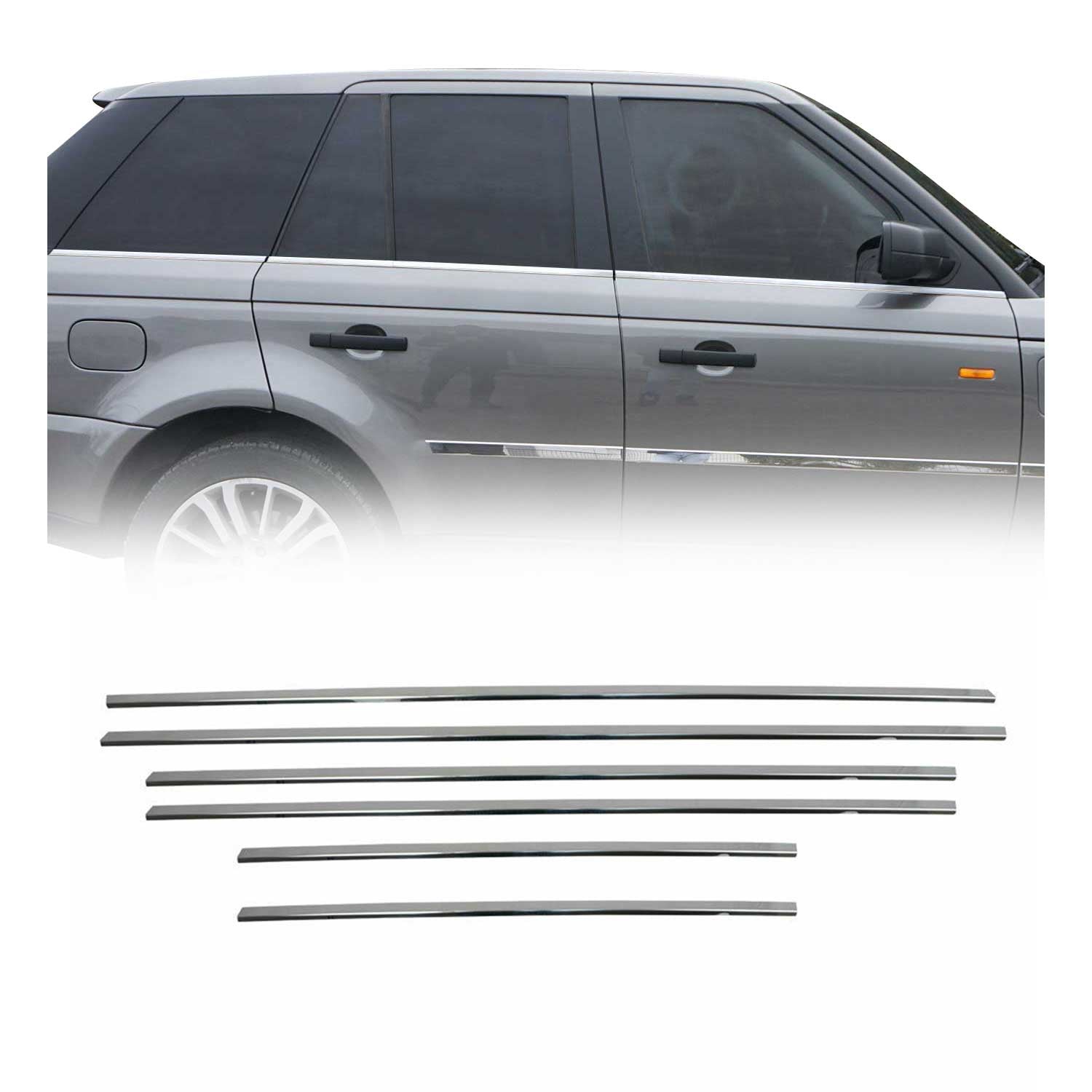 Fensterleisten Zierleisten für Range Rover Sport 2005-2014 Edelstahl Chrom 6tlg