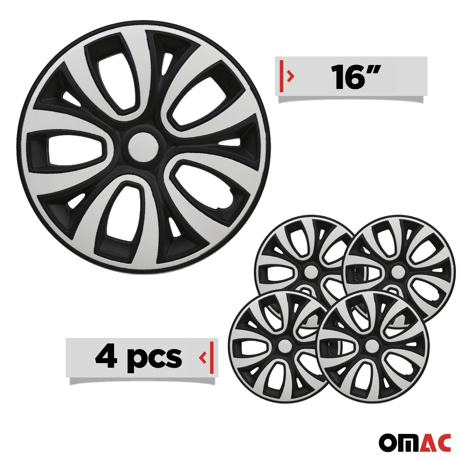4x Radblenden Radkappen Radzierblenden 16" Zoll Matt Schwarz Wei√ü