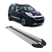 Seitenschweller Trittbretter Schweller für Fiat Fiorino 2008-2024 Aluminium Grau