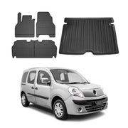 Fußmatten & Kofferraumwanne Set für Renault Kangoo 2016-2021 Gummi Schwarz 5x