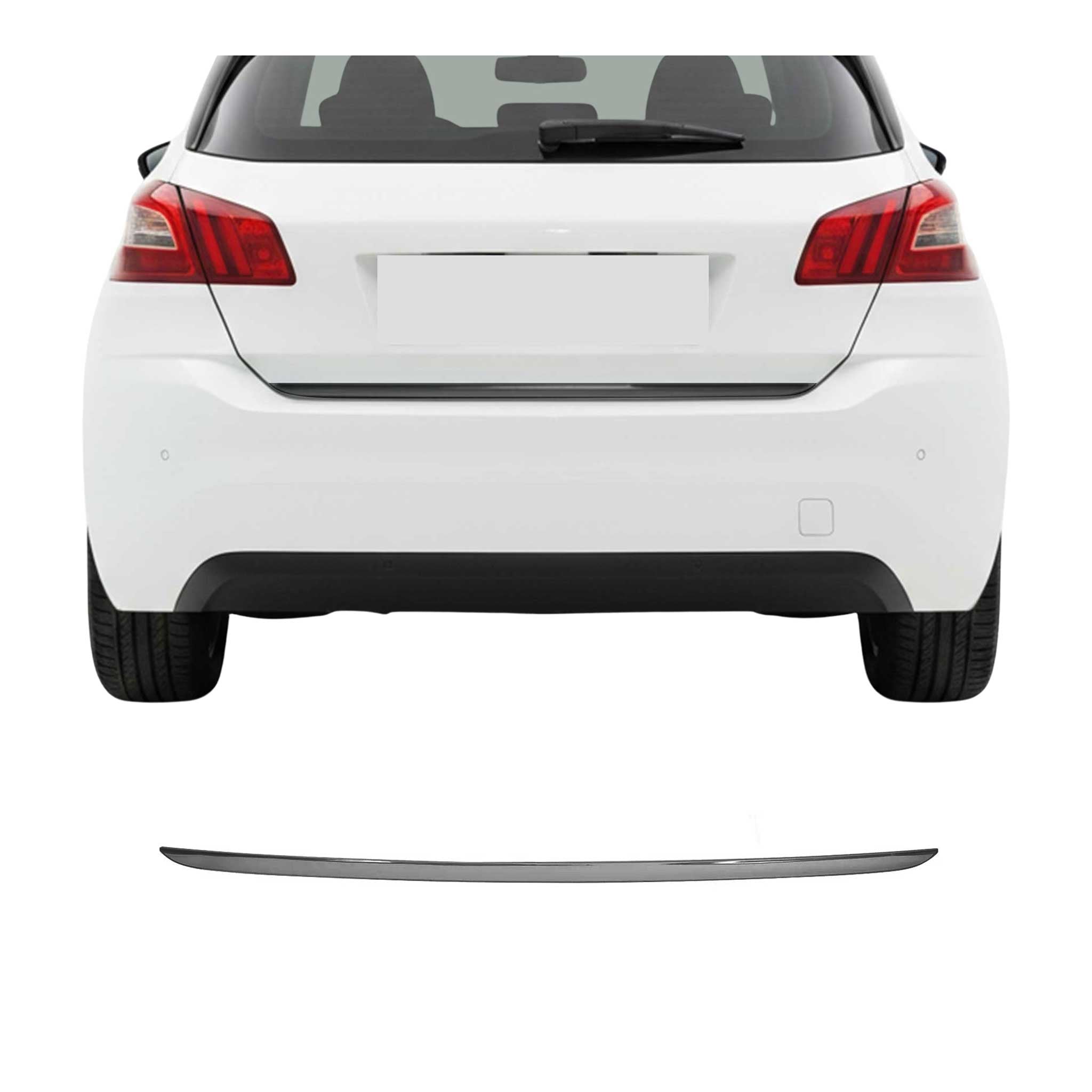 Kofferraumleiste Heckklappe Leiste für Peugeot 308 2013-2021 Edelstahl Dunkel