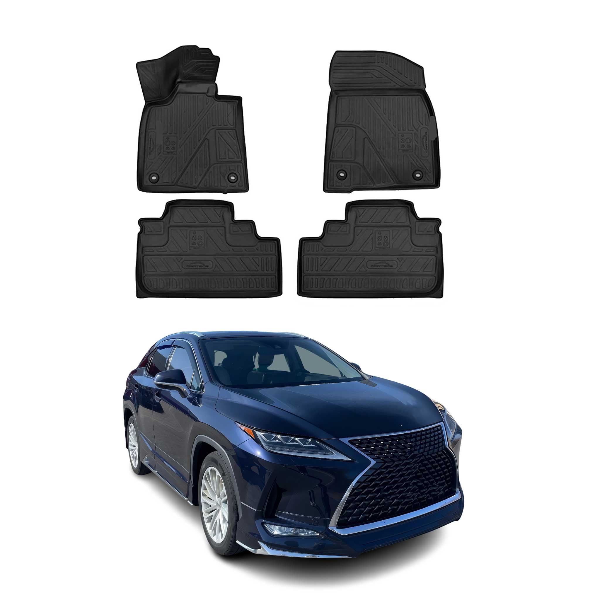 OMAC Gummimatten Fußmatten für Lexus RX 2016-2022 TPE Automatten Schwarz 4x