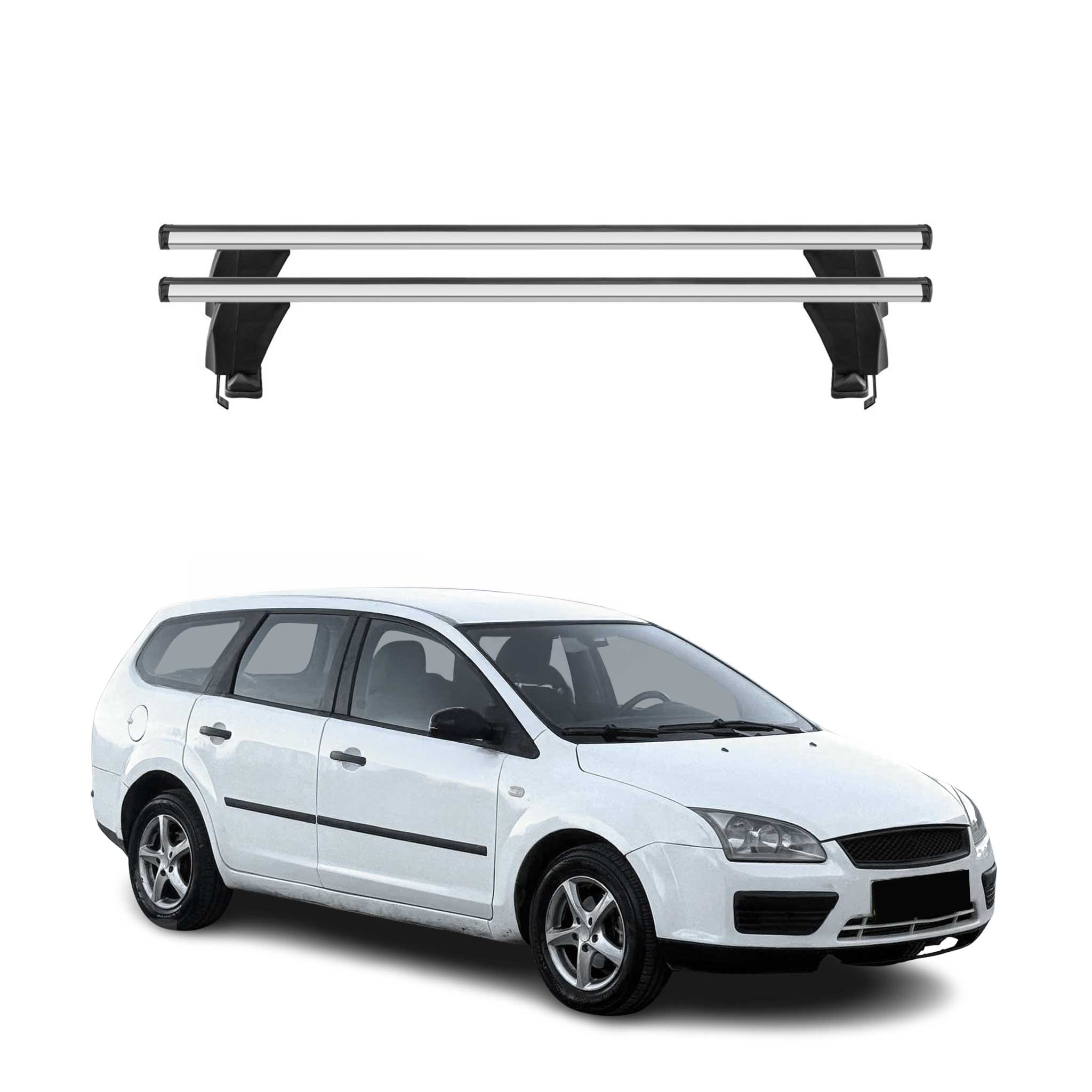 Menabo Dachträger Grundtäger für Ford Focus Turnier 2004-2011 50kg Alu Silber 2x