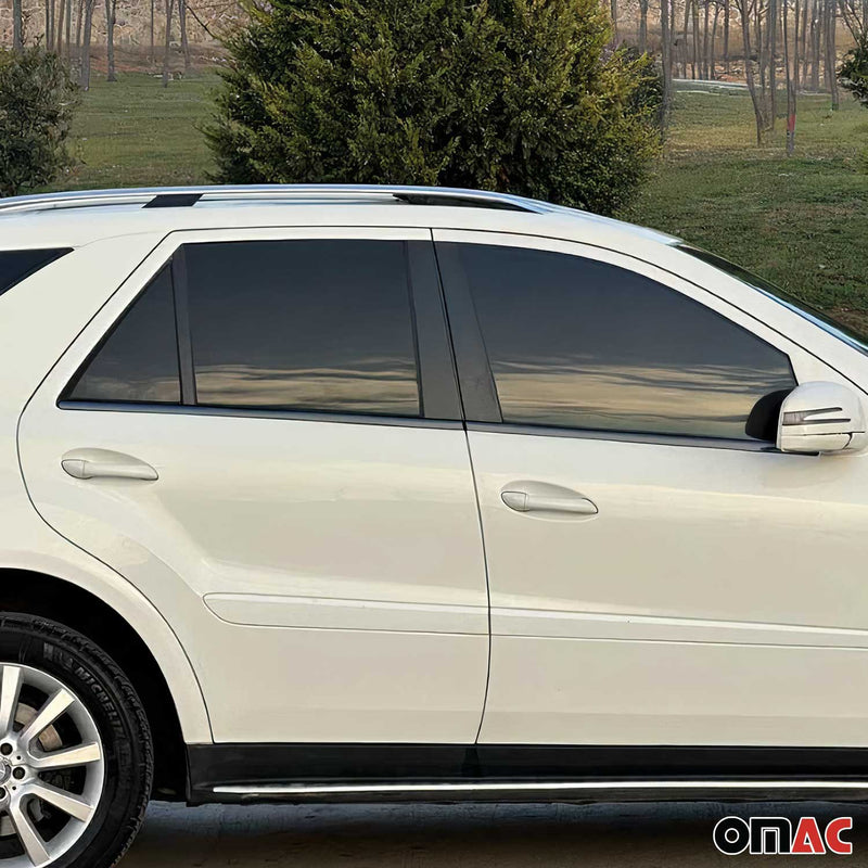 Fensterleisten Zierleisten für Mercedes ML 2005-2011 Edelstahl Dunkel 4tlg
