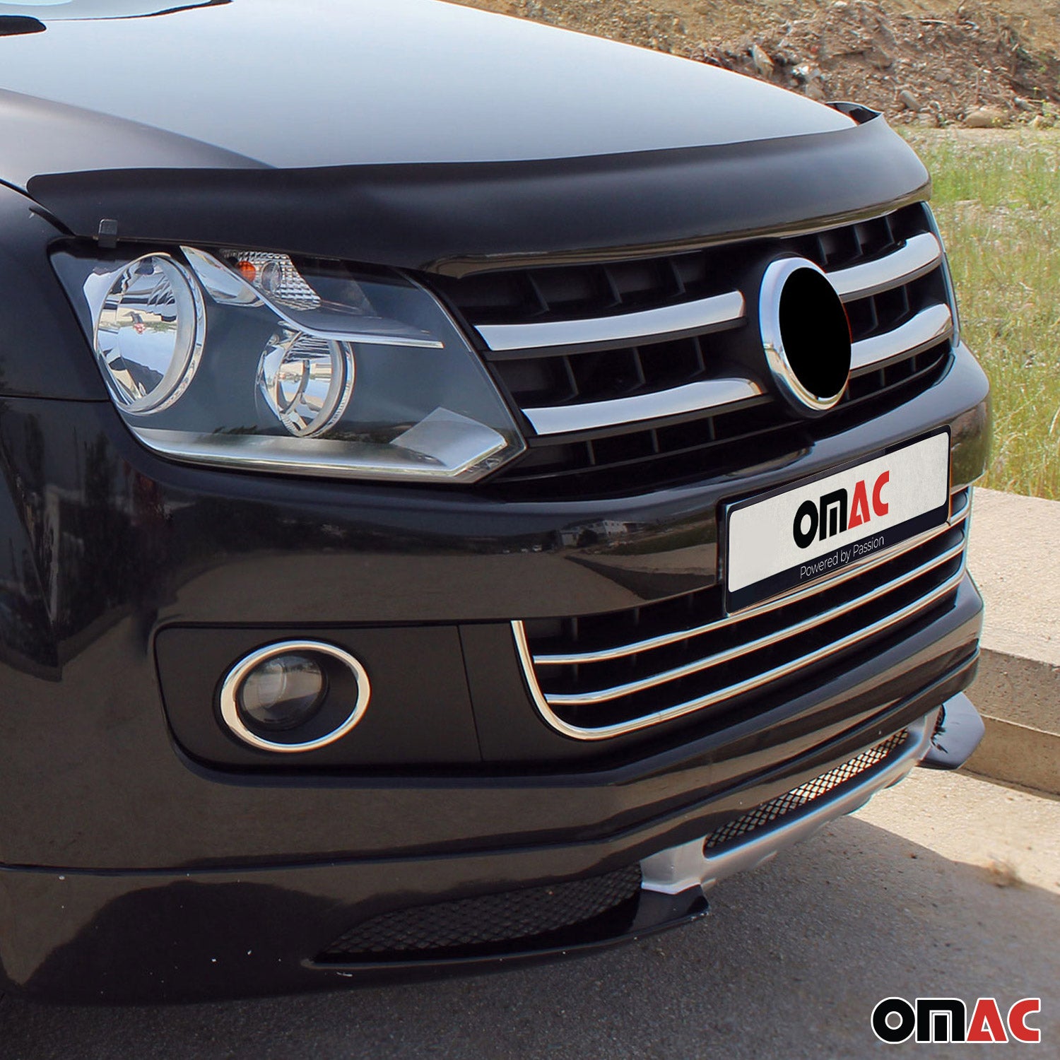 Kühlergrill Leisten Grillleisten für VW Amarok 2010-2016 Edelstahl Chrom 3tlg
