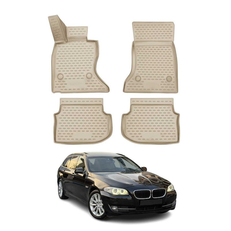 Gummimatten Fußmatten für BMW 5er F11 Touring 2010-2013 Pre-FL 4WD Xdrive Beige
