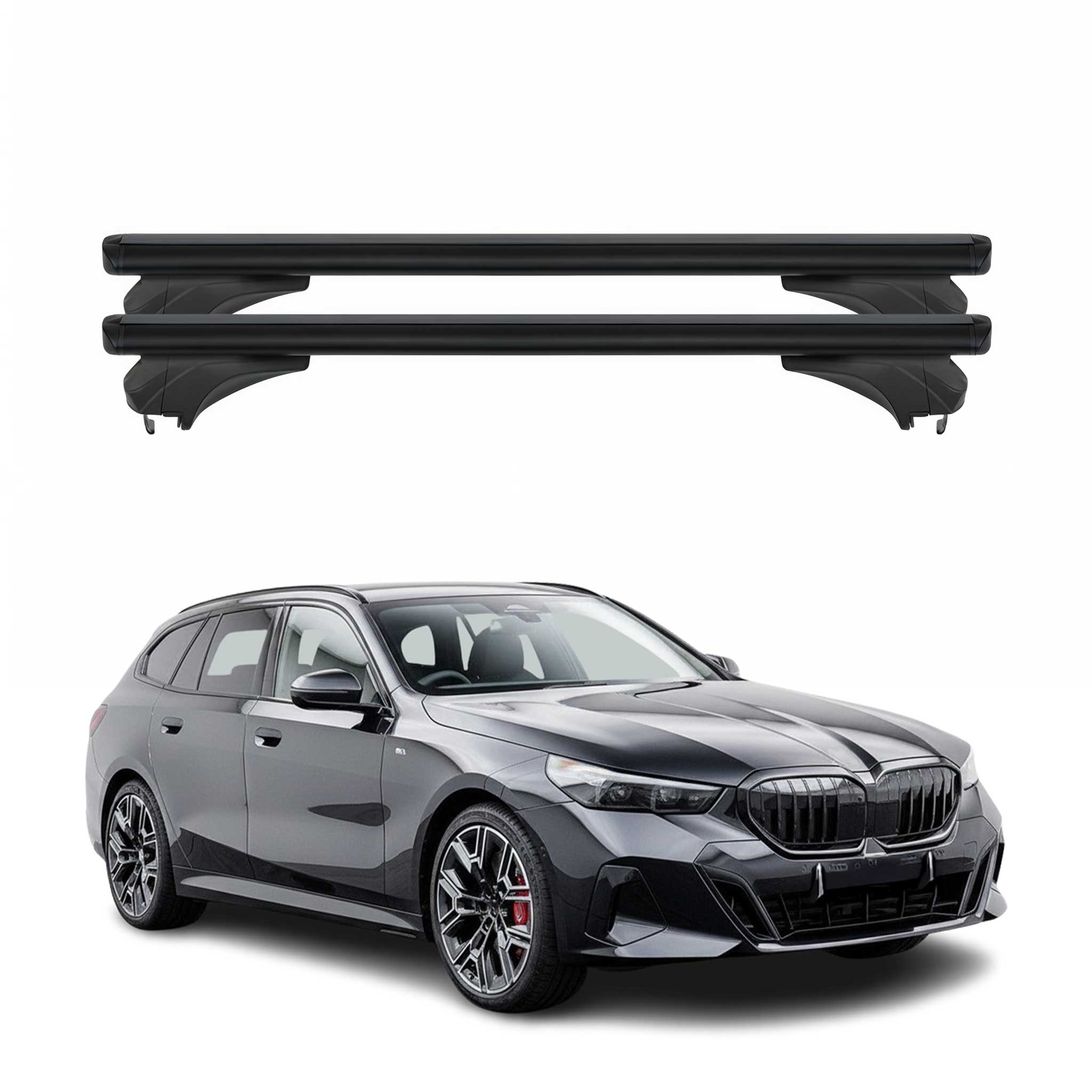 Menabo Dachträger Grundtäger für BMW 5er G61 Touring 2024-2026 Alu Schwarz 2 tlg
