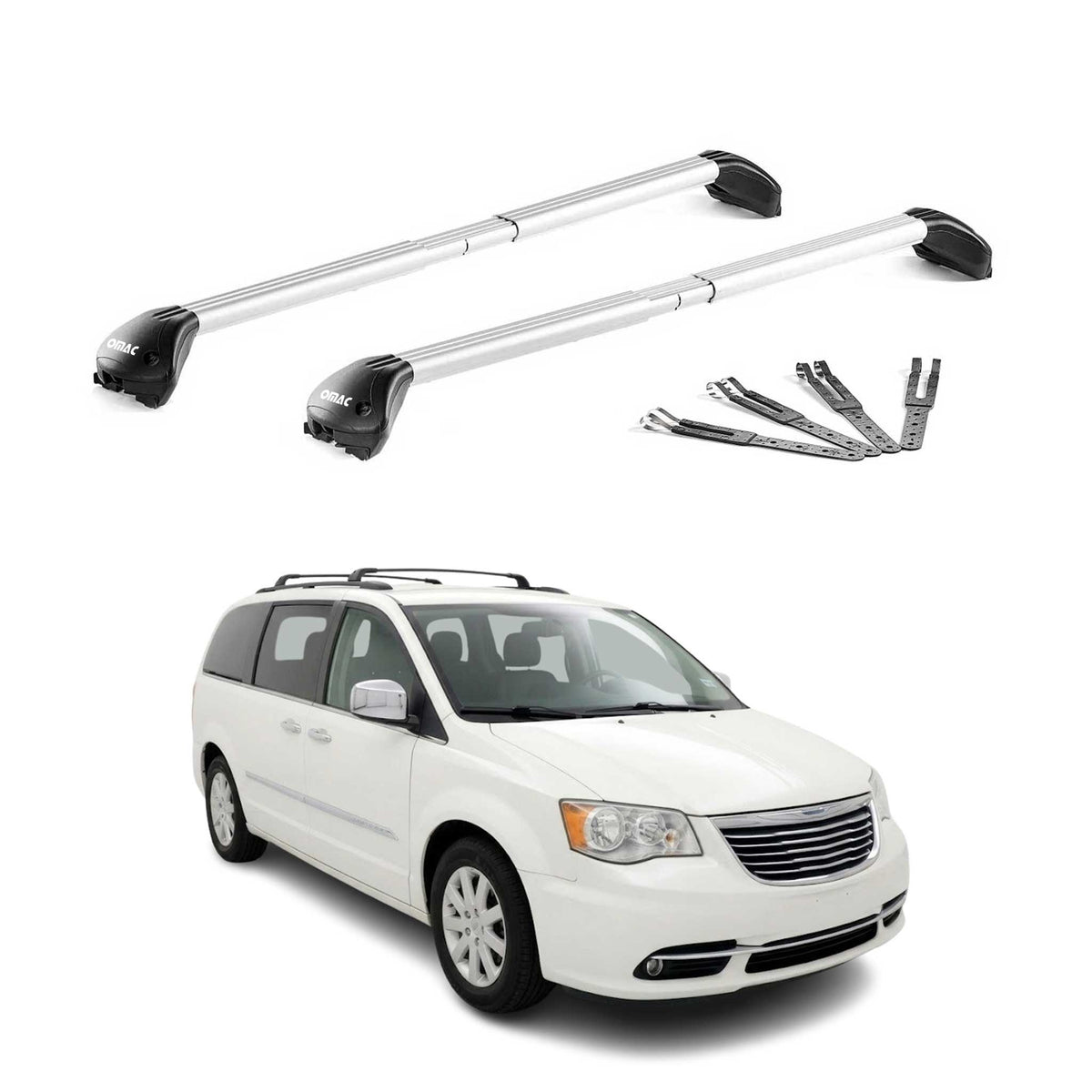 Dachträger für Chrysler Voyager V 2008-2016 100kg Aluminium Silber 2x ABE