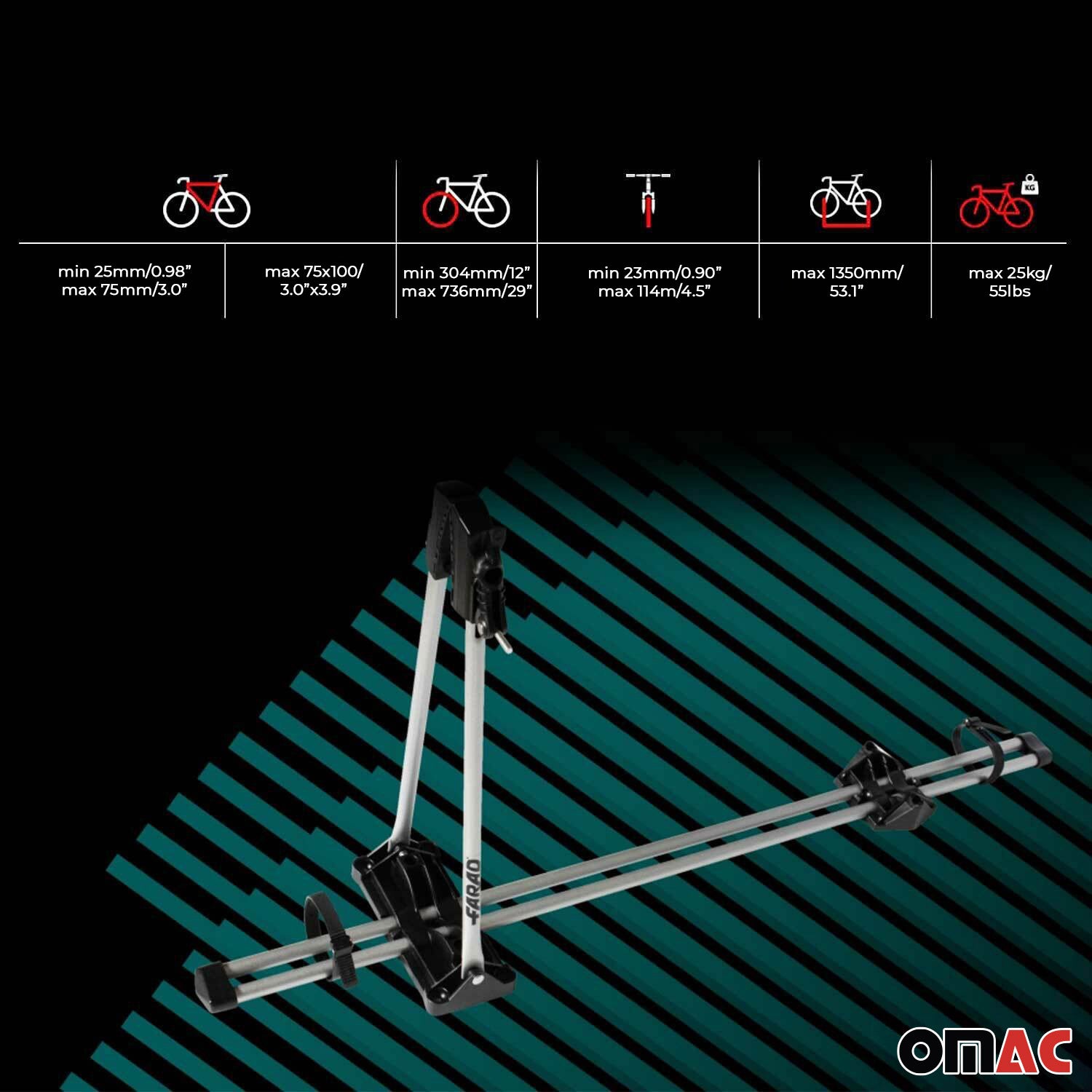 Fahrradträger Farad M-Style Dachfahrradträger bis 25 kg ABE Stahl 2tlg