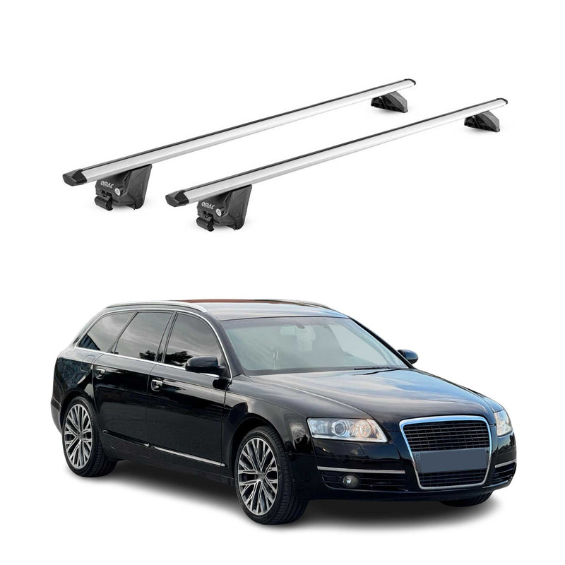 Dachträger Grundtäger für Audi A6 C6 Avant 2005-2011 100kg Alu Silber 2 tlg ABE