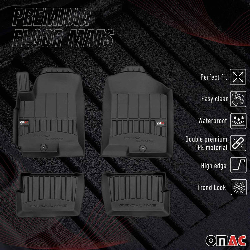 OMAC Gummi Fußmatten für Kia Soul 2009-2013 Premium TPE 3D Automatten Schwarz 4x