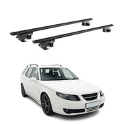 Dachträger Grundtäger für Saab 9-5 Kombi 1998-2010 90kg Alu Schwarz 2 tlg ABE