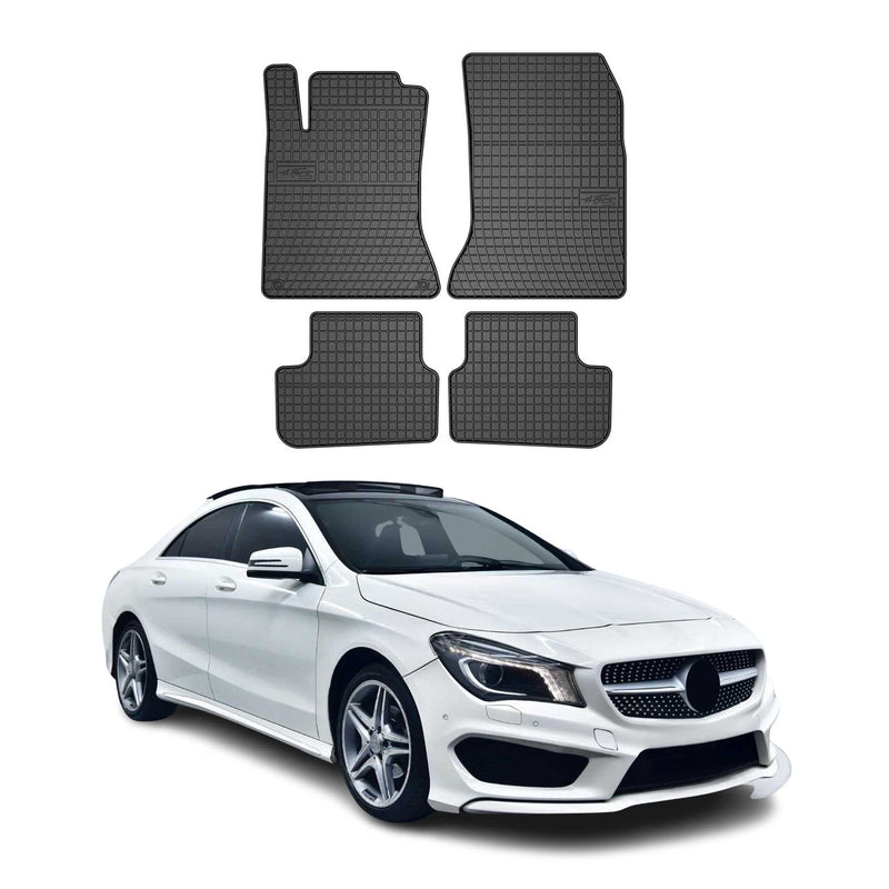OMAC Gummi Fußmatten für Mercedes CLA C117 2013-2019 Automatten TPE Schwarz 4x