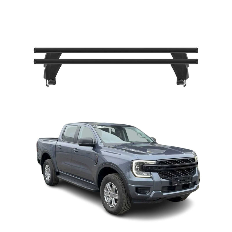 Menabo Dachträger Grundträger für Ford Ranger T6 II 2022-2025 Alu Schwarz 2tlg