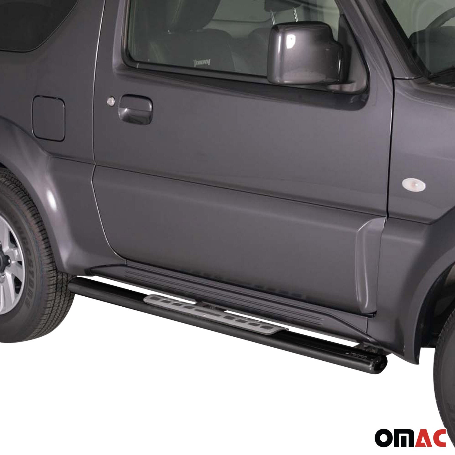Edelstahl Seitenschweller Schwellerrohre für Suzuki Jimny 2012-2017 Schwarz