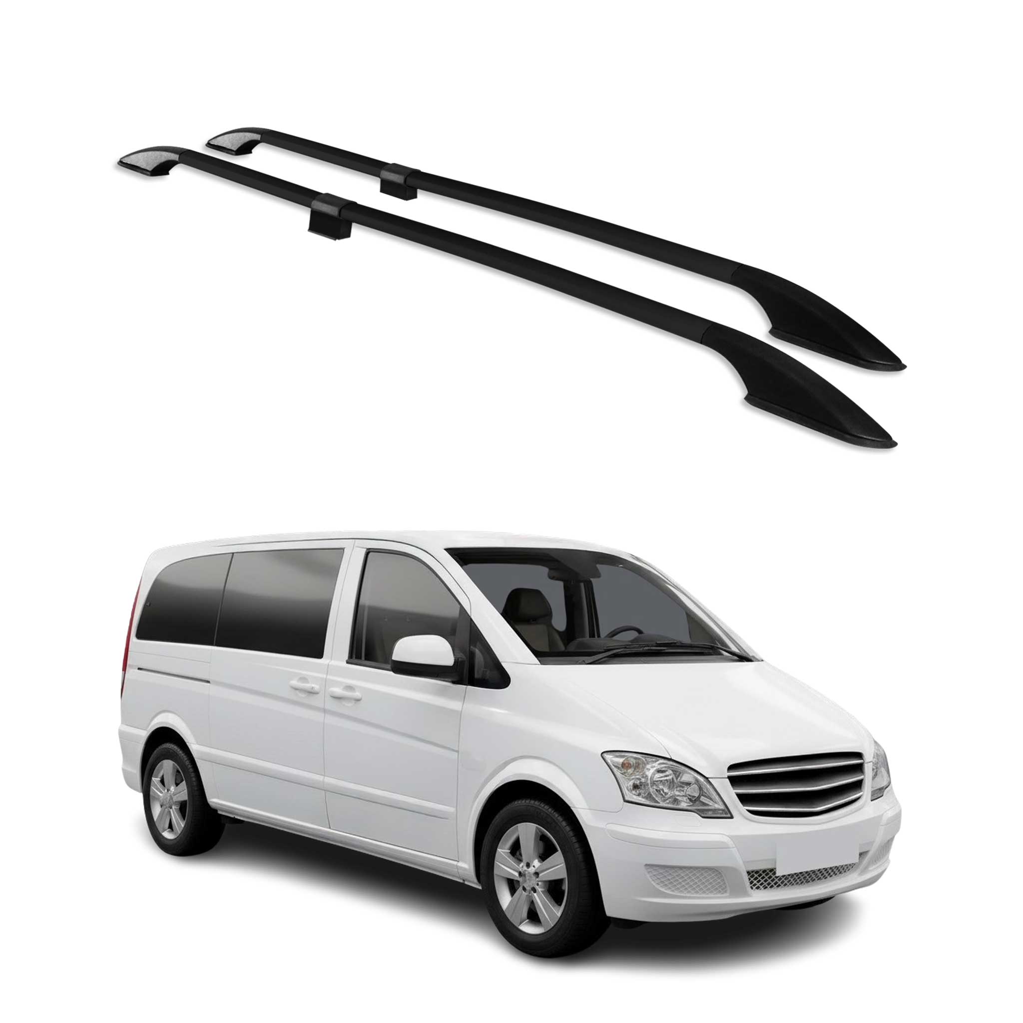 Dachreling für Mercedes Vito / V Klasse W447 W639 2003-2026 L1 Alu Schwarz