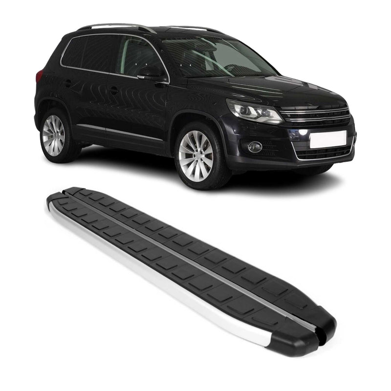 Seitenschweller Seitenbretter Trittbretter für VW Tiguan 2007-2016 Alu Schwarz