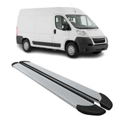Seitenschweller Trittbretter Schweller für Peugeot Boxer 2006-2026 L2 Alu Grau
