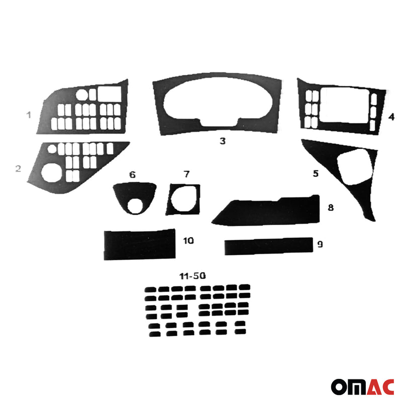 Innenraum Dekor Cockpit für Mercedes Travego 2012-2015 Carbon Optik 50tlg