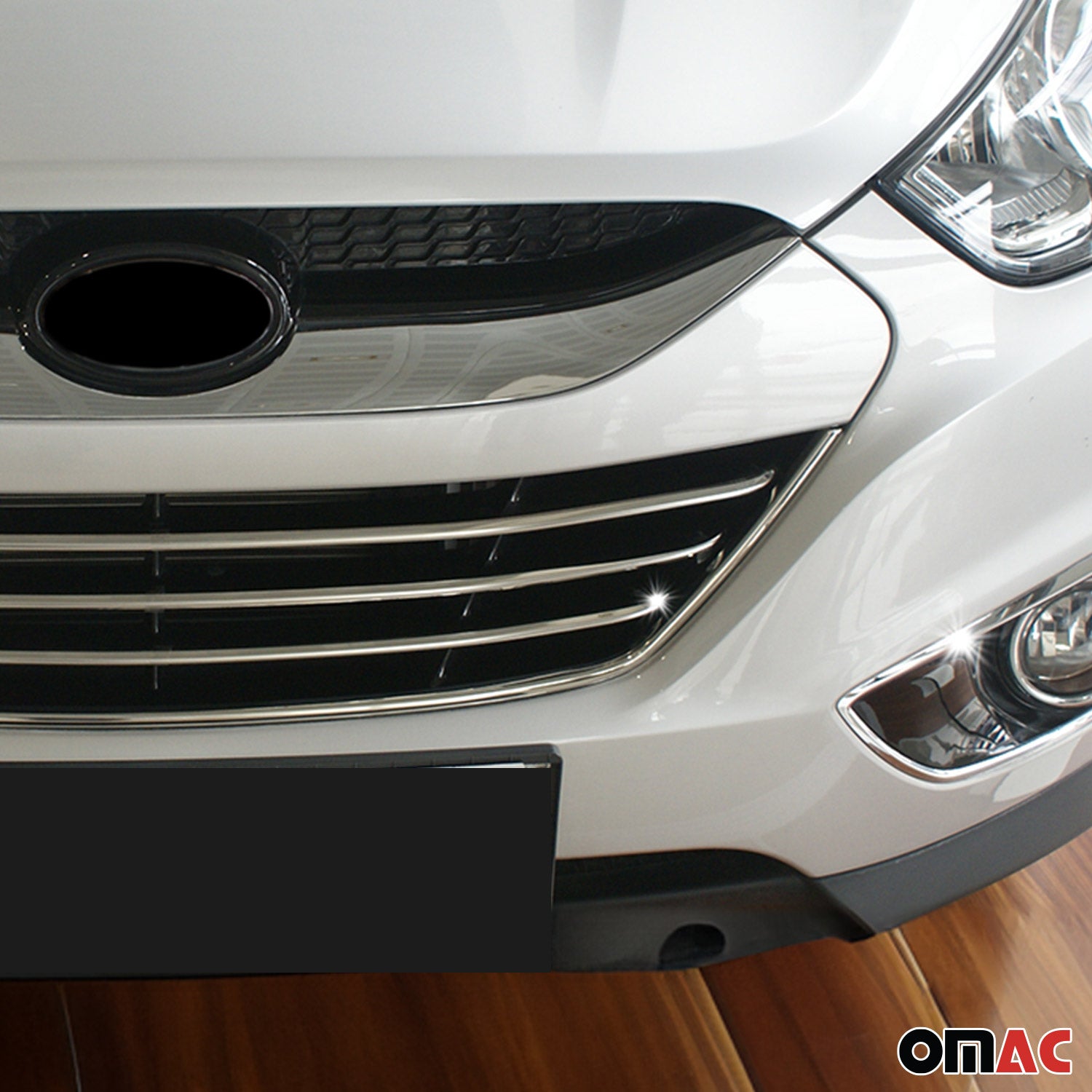 Kühlergrill Leisten Grillleisten für Hyundai ix35 2010-2015 Edelstahl Chrom 4x