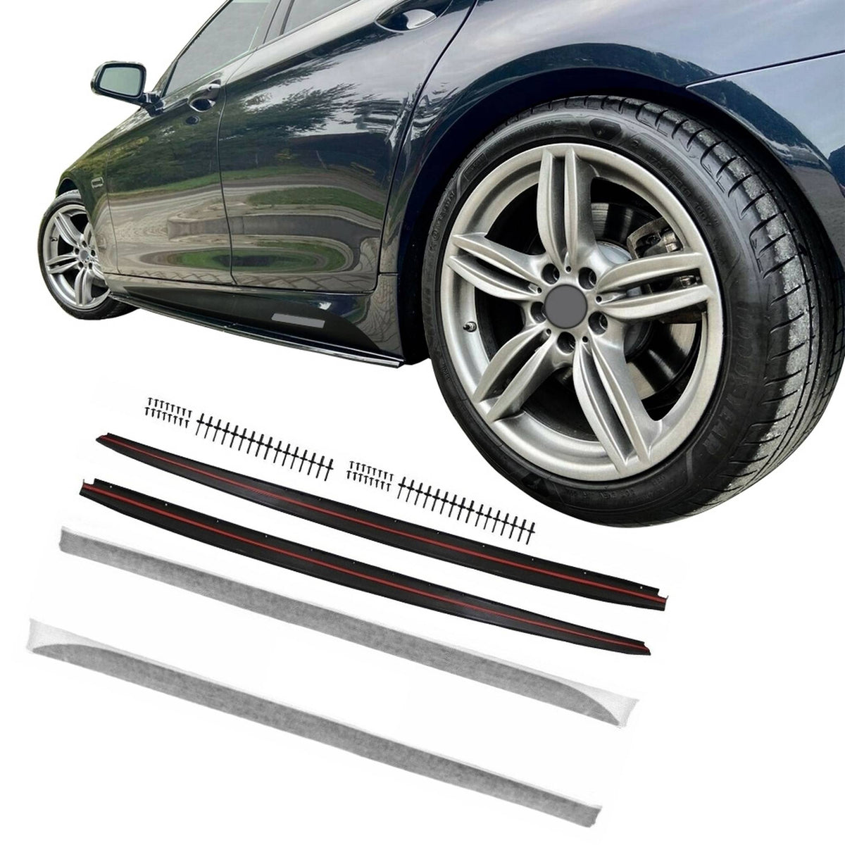 JOM Seitenschweller Schweller für BMW 5er F10 F11 2010-2017 schwarz matt