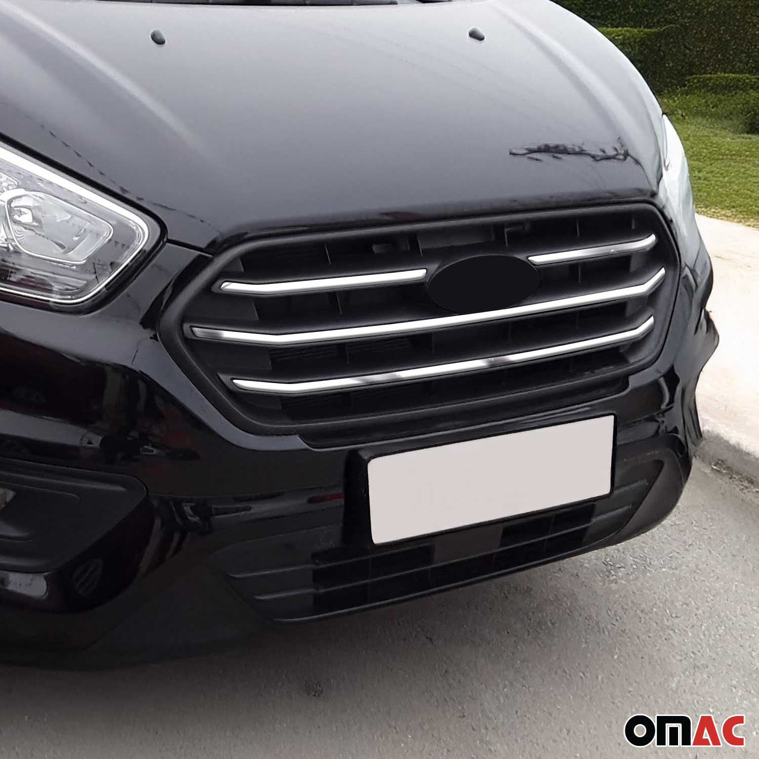 Kühlergrill Grillleisten für Ford Transit Tourneo Custom 2018-2024 Chrom 4x