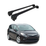 Dachträger Grundtäger für Opel Zafira C Tourer 2011-2019 Aluminium Schwarz 2 tlg