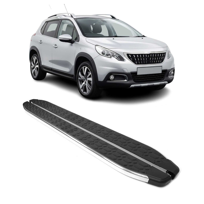 Trittbretter Seitenschweller für Peugeot 2008 2013-2020 Edelstahl Schwarz Silber