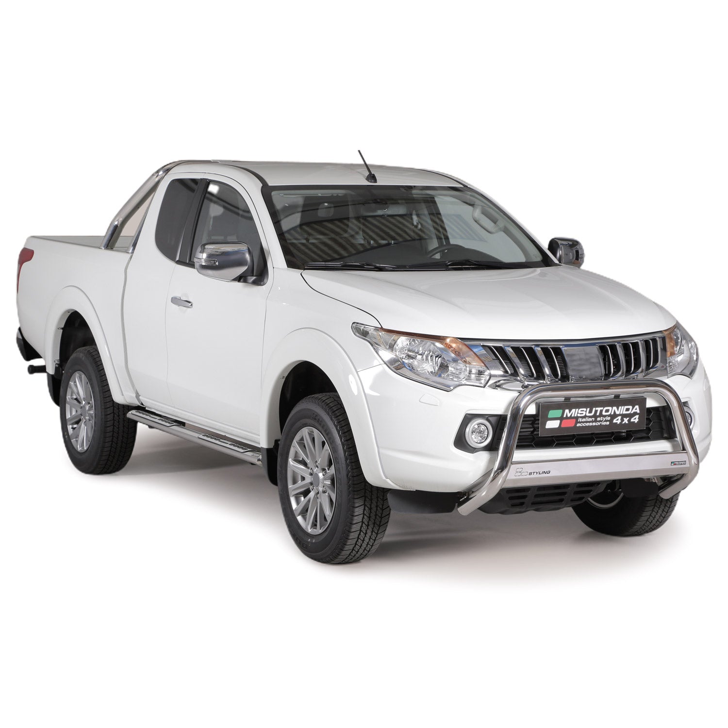 Stahl Seitenschweller Schwellerrohre für Mitsubishi L200 Club Cab 2015-2026 Grau