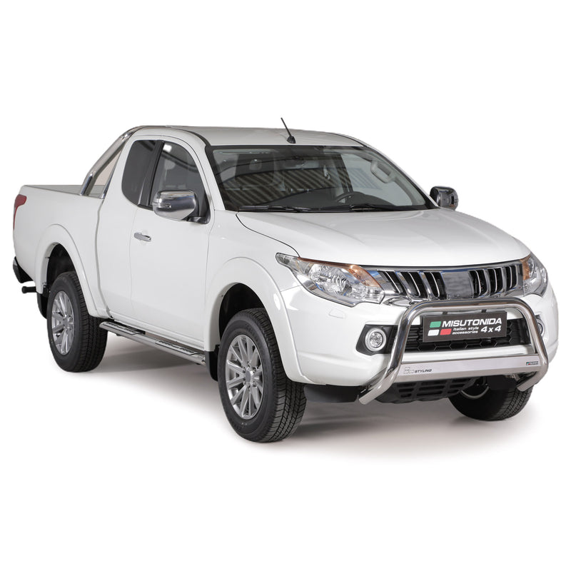 Stahl Seitenschweller Schwellerrohre für Mitsubishi L200 Club Cab 2015-2025 Grau