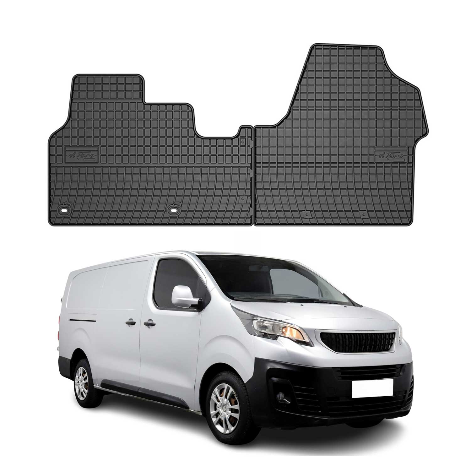 OMAC Gummi Fußmatten für Peugeot Expert 2016-2026 Automatten TPE Schwarz 2x