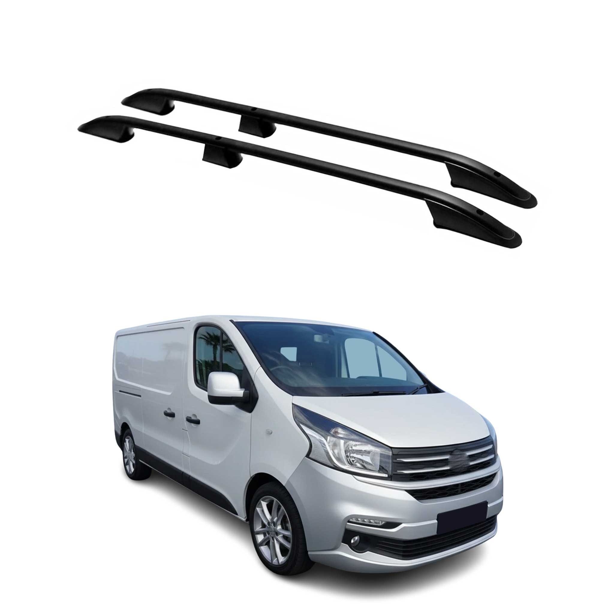 Dachreling Dachgepäckträger für Fiat Talento 2016-2024 L2 Langer Alu Schwarz