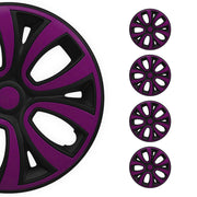 4x Radblenden Radzierblenden Radkappen 15" Zoll Stahlfelgen Schwarz-Lila