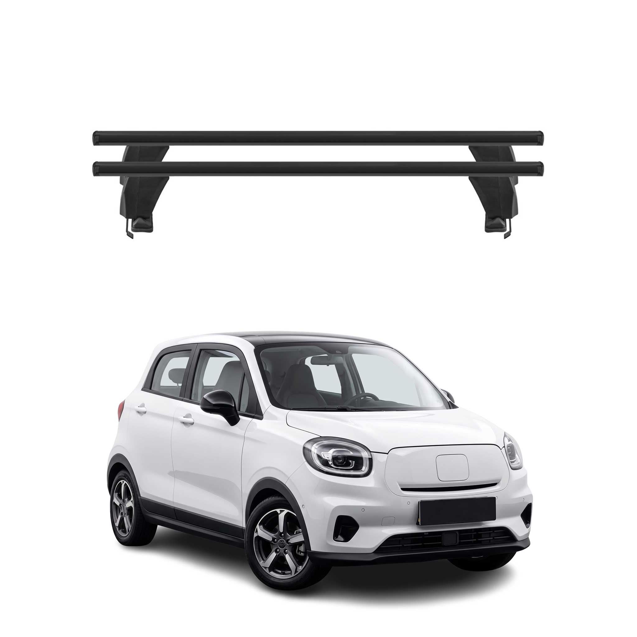 Menabo Dachträger Querträger für Leapmotor T03 2024-2026 Aluminium Schwarz 2 tlg