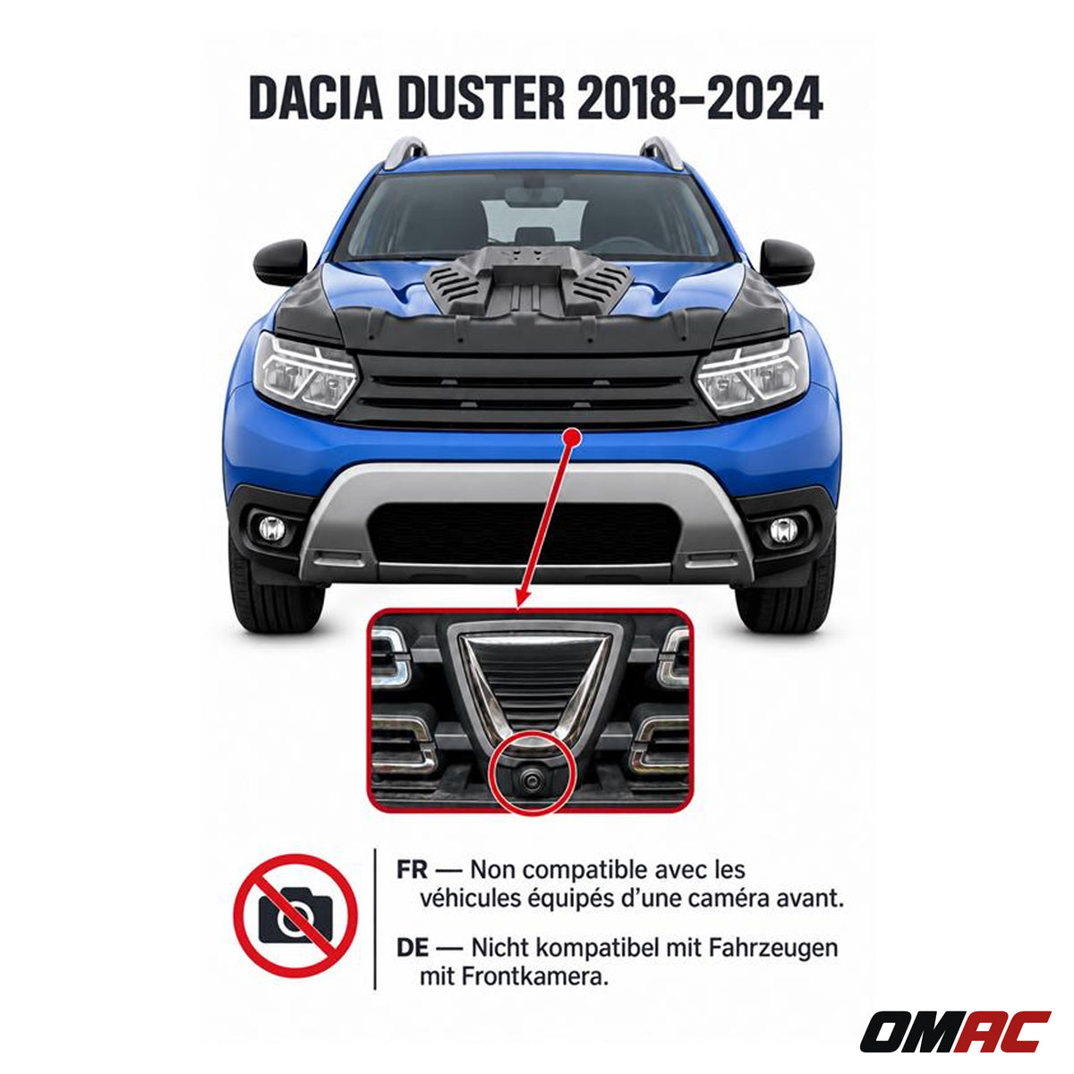 Kühlergrill Leisten Grillleisten für Dacia Duster mk2 2018-2024 ABS Schwarz