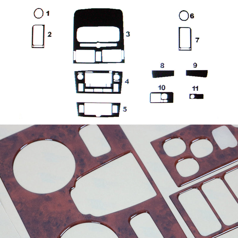 Innenraum Dekor Cockpit für Toyota Avensis 2003-2008 Wurzelholz Optik 11tlg