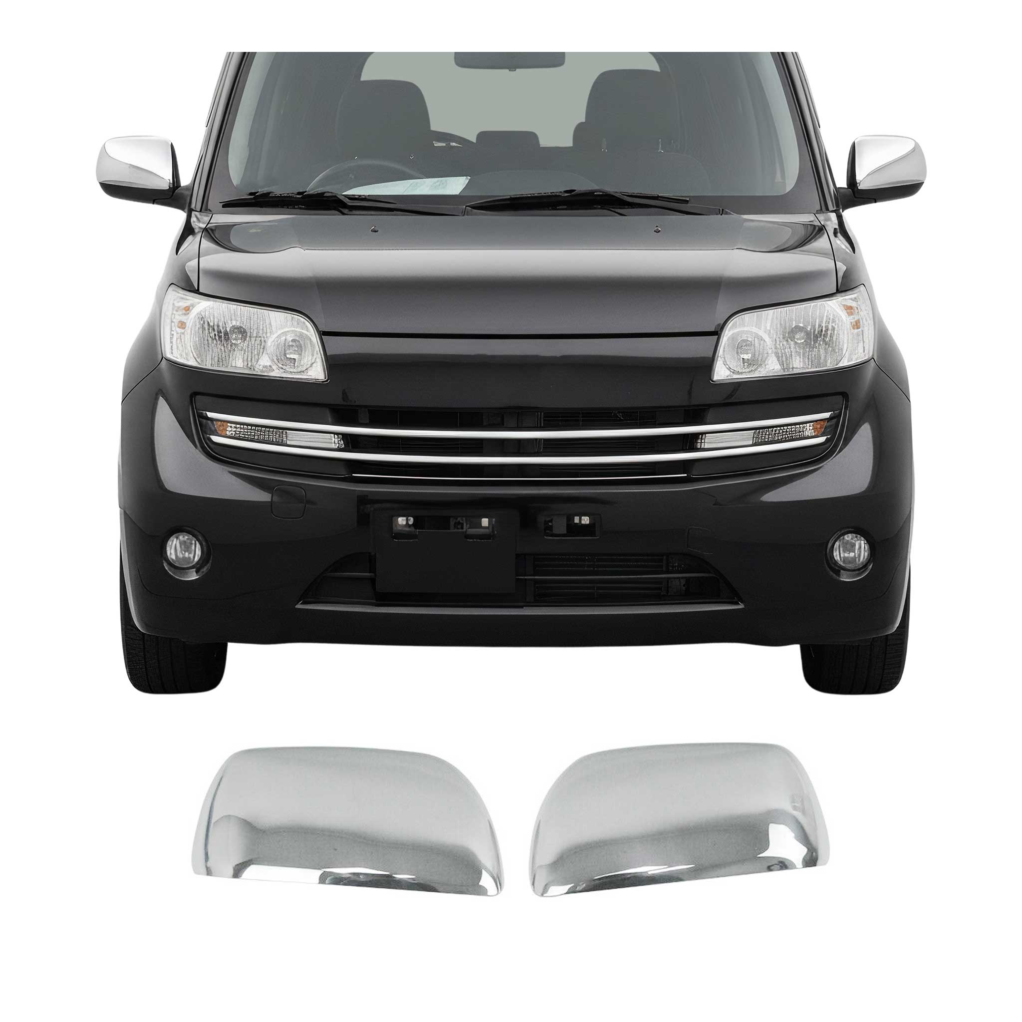 Spiegelkappen Spiegelabdeckung für Daihatsu Materia 2006-2012 Edelstahl Chrom