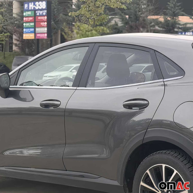 Fensterleisten Fensterrahmen für Ford Puma 2019-2025 Edelstahl Silber 8 tlg