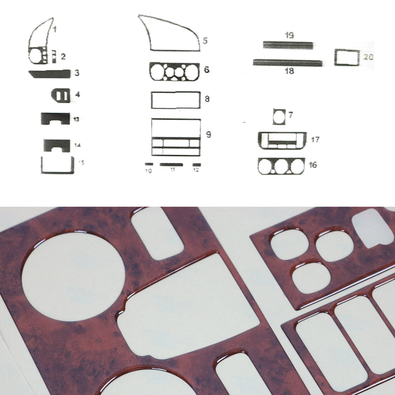 Innenraum Dekor Cockpit für BMW 3er E36 1990-2000 Wurzelholz Optik 20x
