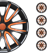 4x Radblenden RadzierRadkappen für 14" Zoll Stahlfelgen Orange für VW Peugeot