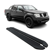Trittbretter für Nissan Navara D40 2005-2015 Double Cab Alu Schwarz