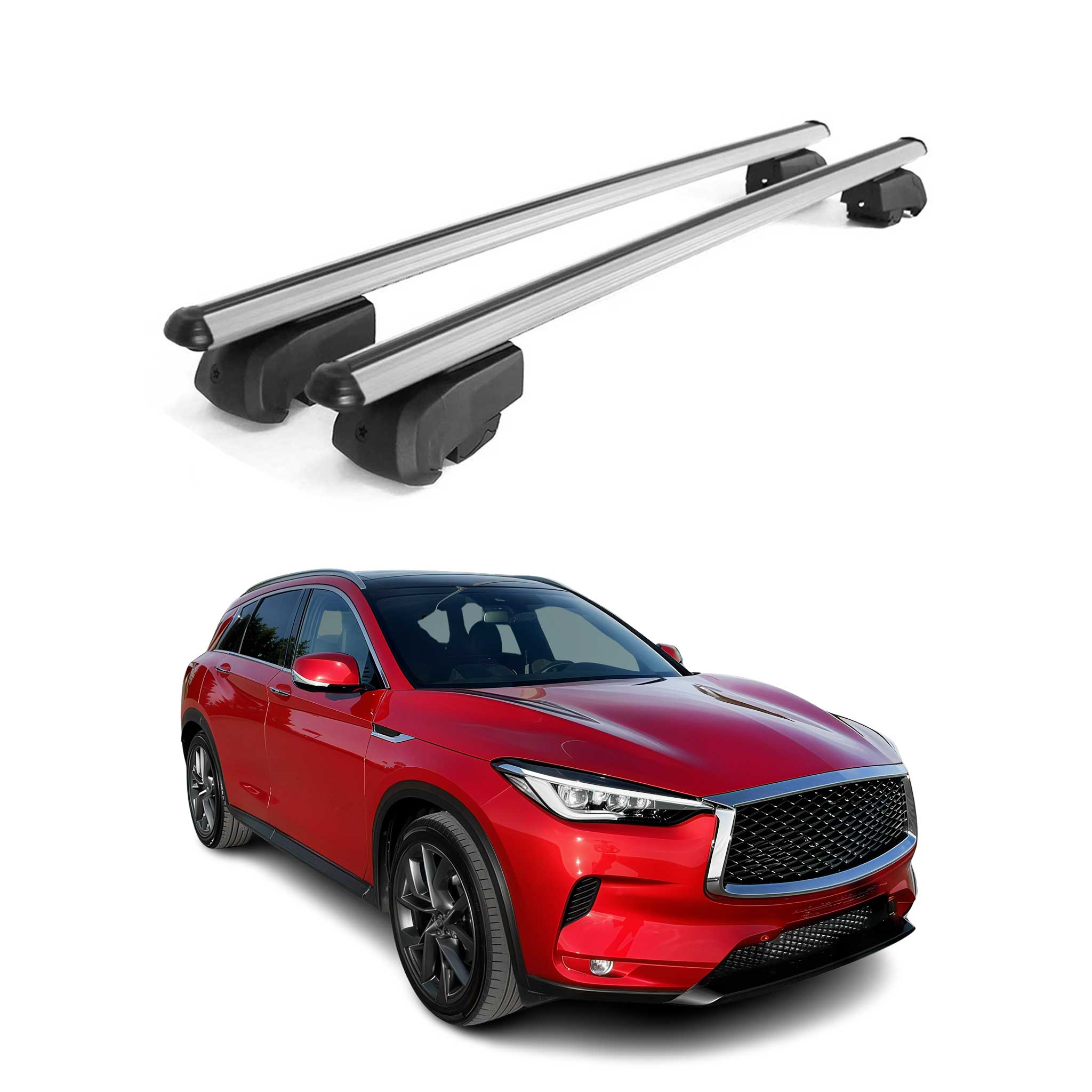 Dachträger Gepäckträger für Infiniti QX50 2014-2017 Querträger ABE Alu Grau