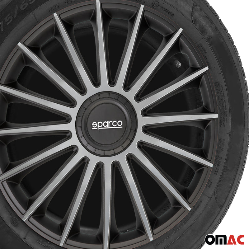 Sparco Radkappen 15 Zoll Treviso Schwarz Silber 4tlg