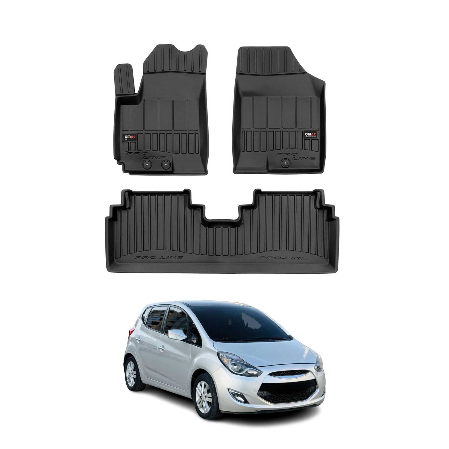OMAC Gummi Fußmatten für Hyundai ix20 2010-2019 Premium TPE Automatten 3tlg